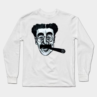 Groucho Marx Illustration with cigar Long Sleeve T-Shirt